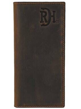 NEW RED DIRT HAT COMPANY men's genuine leather finish rodeo wallet in brown oile